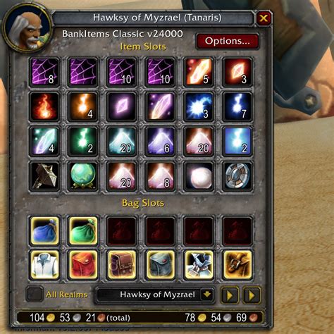 BankItems Classic Bags Bank Inventory World Of Warcraft AddOns