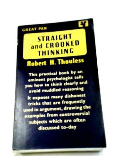 Straight And Crooked Thinking Robert H Thouless 1958 Id81759 Ebay