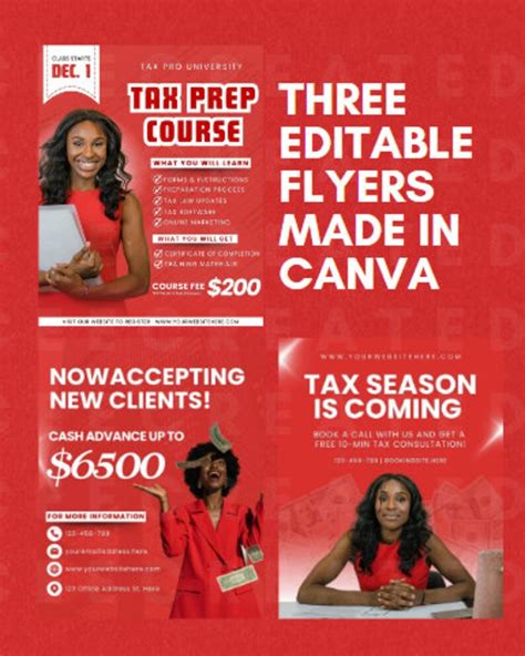 Tax Preparation Flyer Tax Prep Flyer Bundle Tax Season Flyer Tax