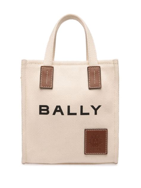 Bally Mini Akelai Canvas Tote Bag Neutrals Farfetch