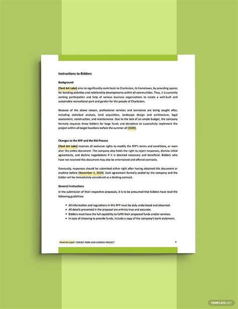 Hoa Landscape Rfp Template