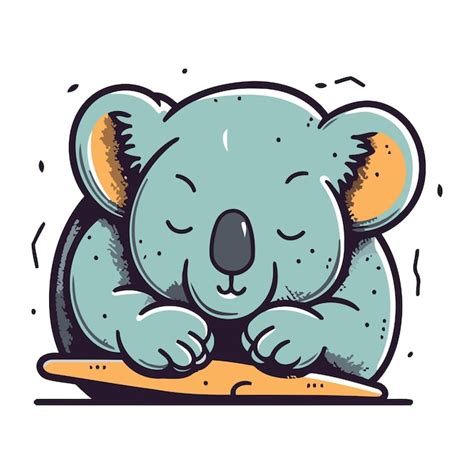 Un Mignon Koala Qui Dort Sur Le Sol Illustration De Dessin Anim