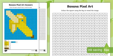 Free Banana Pixel Art Template Teacher Made Twinkl