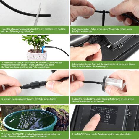 Tolletour Solar Bew Sserungssystem Solarbetriebenes Mit Timer Modi