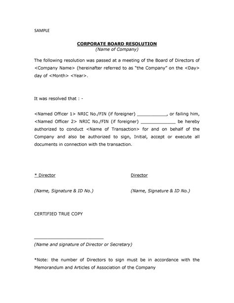 37 Printable Corporate Resolution Forms Templatelab