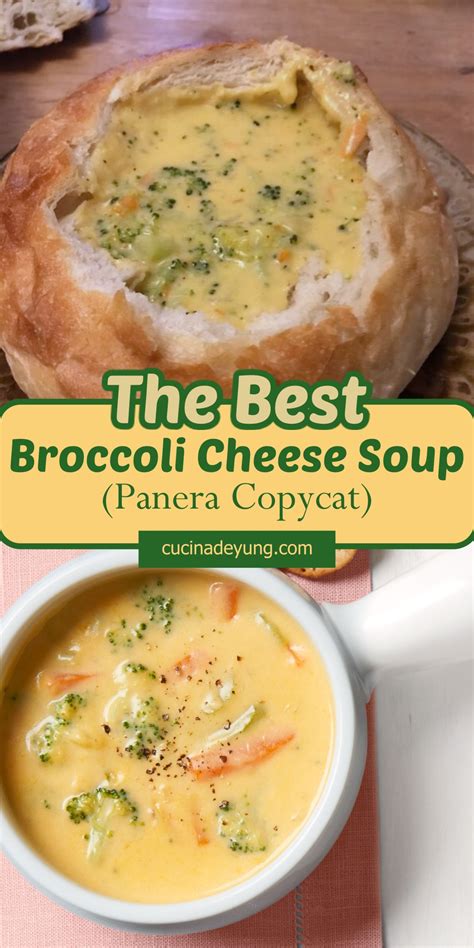 The Best Broccoli Cheese Soup Better Than Panera Copycat Cucinadeyung