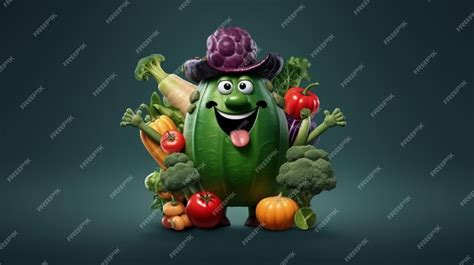 Premium AI Image | Groceries vegetables and fruits characters in Pixar ...