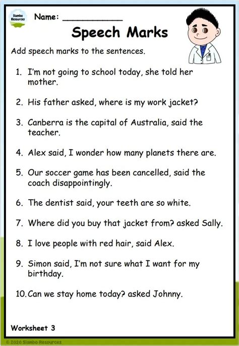 Grade 3 Speech Marks Worksheets Free Printables Worksheets