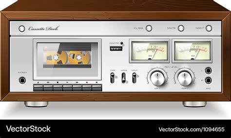 Vintage analog stereo cassette tape deck player Vector Image