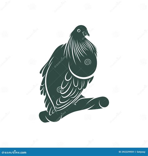 Nicobar Pigeon Design Vector Illustration Nicobar Pigeon Silhouette