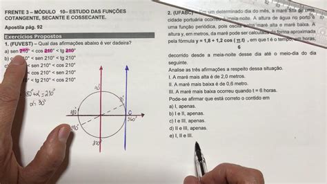 Em F M Dulo Estudo Da Fun O Cotangente Secante E Cossecante