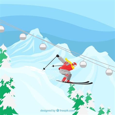 premium vector ski design