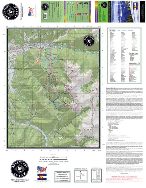 Keystone Ski Map 2018 - Topographical Ski Run Map