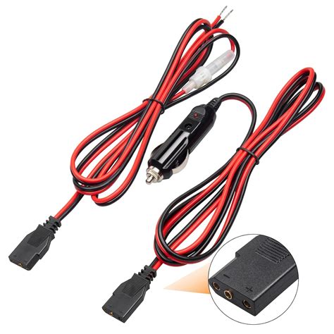 Anina 2 Pack Cb Radio Power Cord 12v 3 Pin Plug Fused Replacement Cb Power Cable 2