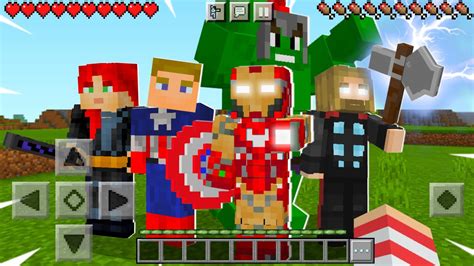 TESTEI O NOVO ADDONS MOD DE VINGADORES NO MINECRAFT PE Minecraft