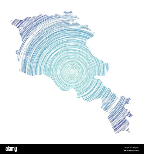 Armenia Map Filled With Concentric Circles Sketch Style Circles In