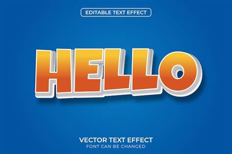 Hola Vector De Efecto De Texto Editable Vector Premium