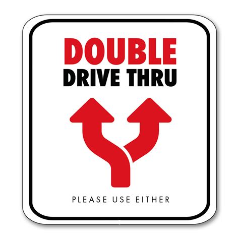 Double Drive Thru - Parking Sign - 18 In. X 18 In. - OperationalSignage.com