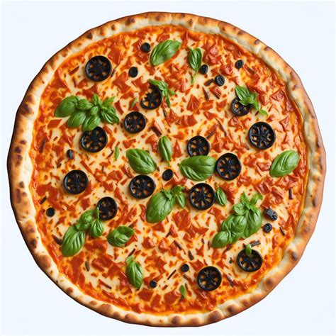 Premium AI Image | A pizza with black olives and black olives on it