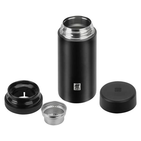 Kit 2 Garrafas Térmicas Infusão para Chá 420 ml Preto Zwilling Thermo