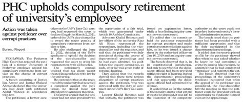 Dawn Epaper Sep Phc Upholds Compulsory Retirement Of