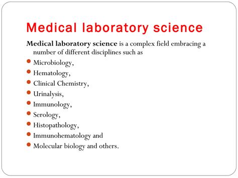 Medical Laboratory Sciences | PPT