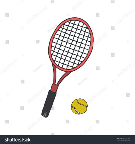 Doodle Icons Tennis Racquet Ball Vector Stock Vector Royalty Free