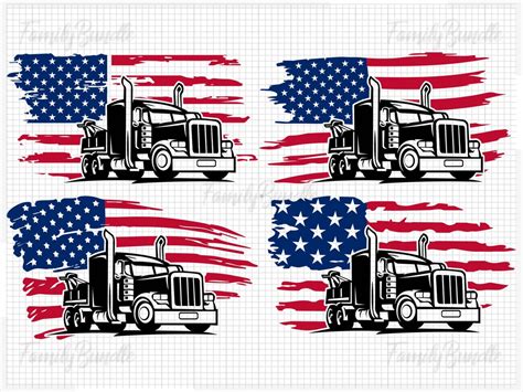 Us Semi Truck Svg Us Truck Svg Big Truck Svg Semi Truck Stencil