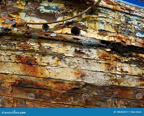 Derelict Wooden Old Traditional Fishing Boat Wreck Stock Image Image