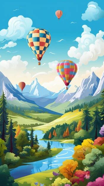 Premium AI Image A Vibrant Hot Air Balloon Festival With Colorful