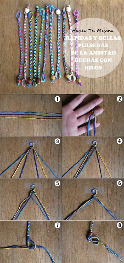 Cómo Hacer Pulseras De Hilo Bellas Y Sensillas Friendship Bracelets