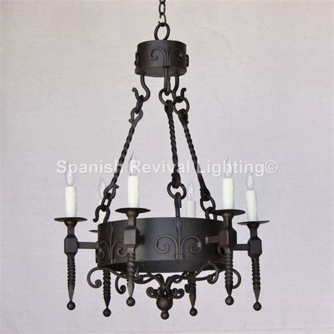 1055 6 Spanish Revival Wrought Iron Chandelier Spanish Revival Lighting