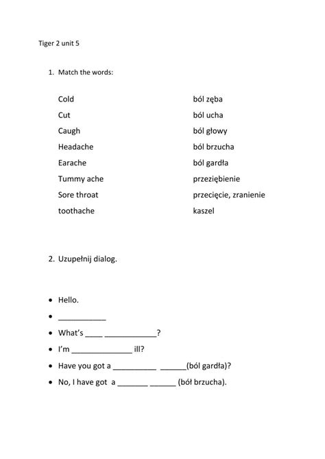 590995 Tiger 2 Unit 5 Dorotapracka Liveworksheets