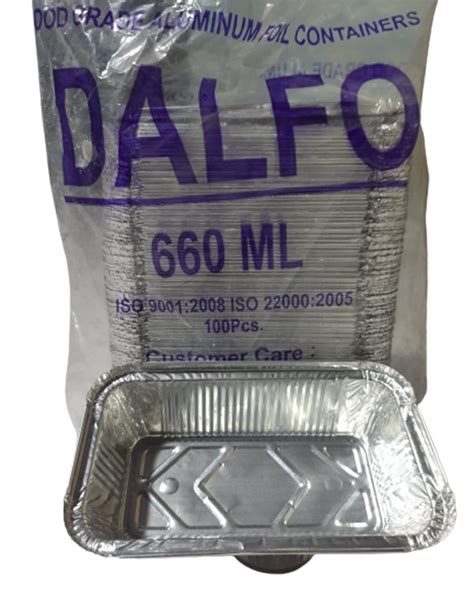 Silver Rectangular 660ml Aluminum Foil Containers For Event And Party