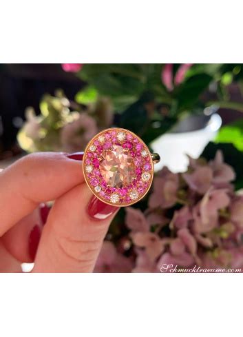 Fabelhafter Morganit Ring Mit Pink Saphir Und Brillanten Schmucktr Ume