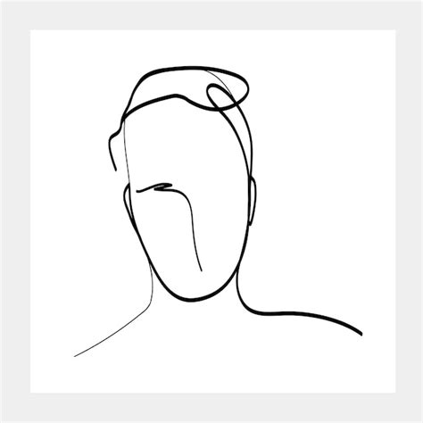 Premium Vector Minimal Handrawn Abstract Male Face Line Drawing