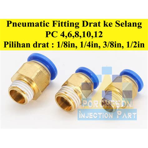 Jual PC MPC Pneumatic Connector Fitting Nepel Angin Drat Selang Lurus