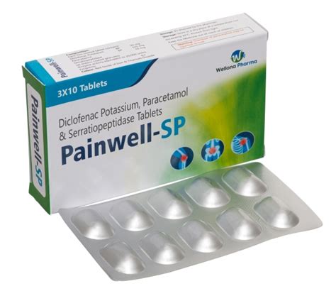 Diclofenac Potassium Paracetamol And Serratiopeptidase Tablets Manufacturer And Supplier India