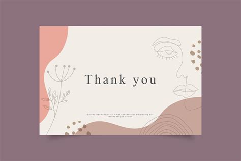 Template Thank You Card With Abstract Hand Drawn Background 6983503