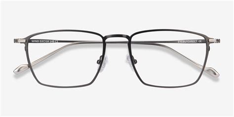 Wind Rectangle Gunmetal Full Rim Eyeglasses Eyebuydirect Canada