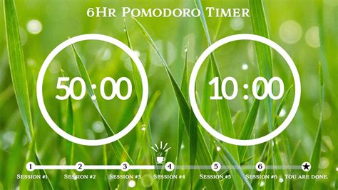 50 Minute Pomodoro Timer Spring Forest Sound 숲 ASMR 6 Hour Study