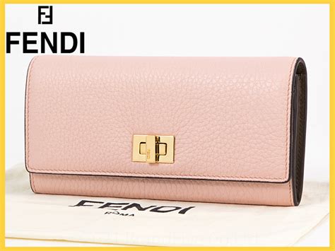 Bf フェンディ Fendi ピーカブー コンチネンタル財布 長財布 ロングフラップウォレット 札入 小銭入 ピンク 8m0427 袋付 1円