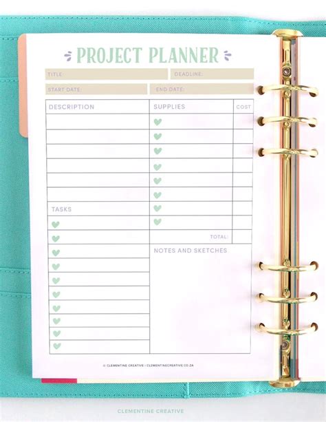 Printable Project Planner Template