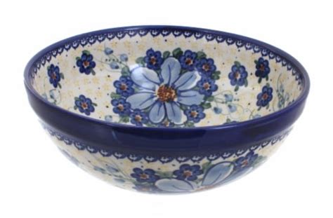 Blue Rose Polish Pottery Daisy Surprise Small Serving Bowl 1 Kroger