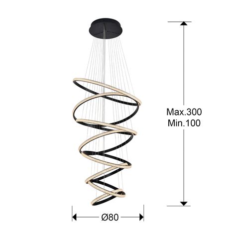 LED Hanglamp Ring Zwart Dimbaar 8 Lamps Lampen24 Nl