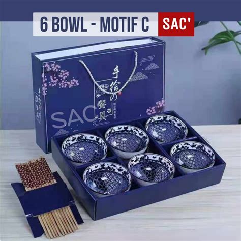 Jual Sakura Japanese Bowl Hampers Set Mangkuk Sumpit Alat Makan