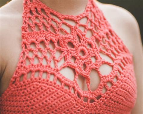 Crochet Crop Top Pattern Zinnia Crochet Crop Top Pattern Etsy España