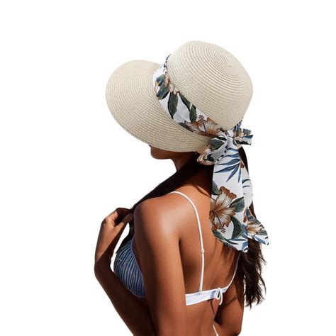 Sun Hats For Women And Men Women Summer Wide Straw Hat Beach Foldable