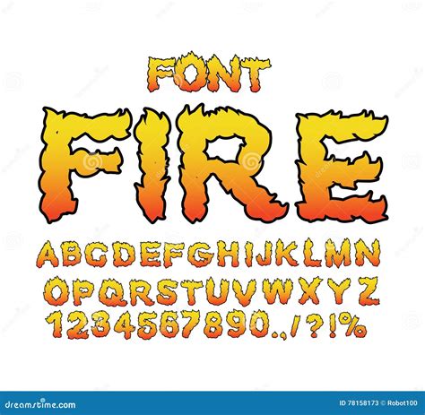 Fire Font Flame Abc Fiery Letters Burning Alphabet Hot Typography