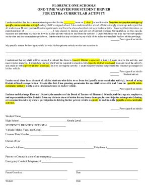 Fillable Online Liability Waiver Form Parent Driver Fax Email Print